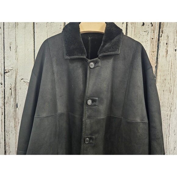 Men's 58 Seraphin France Shearling Mouton Sheapskin Leather Reversible Coat EUC - Picture 3 of 16